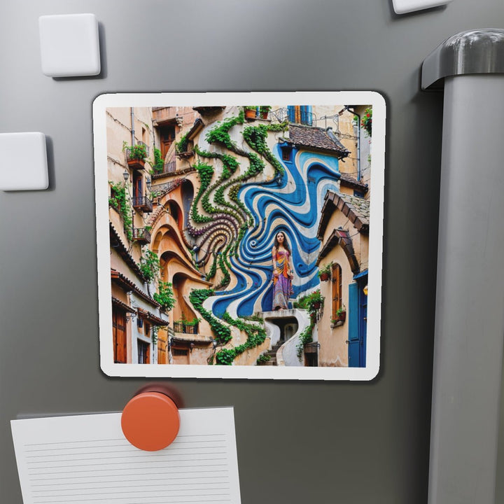 Urban Whimsical Vortex - Die-cut Magnet - Home Decor - g(0D·IO) - 6 × 6" - Die-Cut - 1 pc