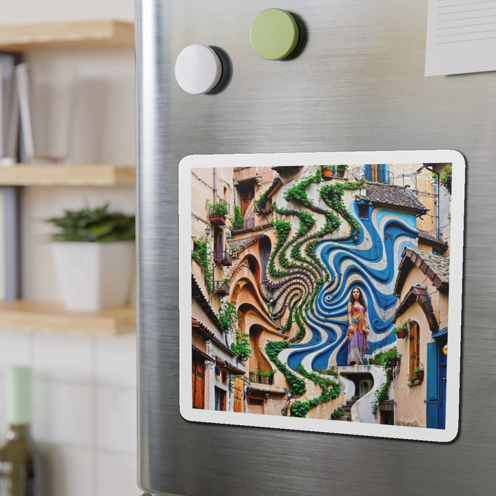 Urban Whimsical Vortex - Die-cut Magnet - Home Decor - g(0D·IO) - 6 × 6" - Die-Cut - 1 pc