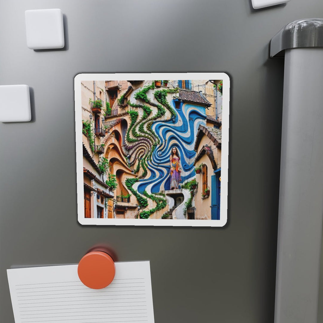 Urban Whimsical Vortex - Die-cut Magnet - Home Decor - g(0D·IO) - 6 × 6" - Die-Cut - 1 pc