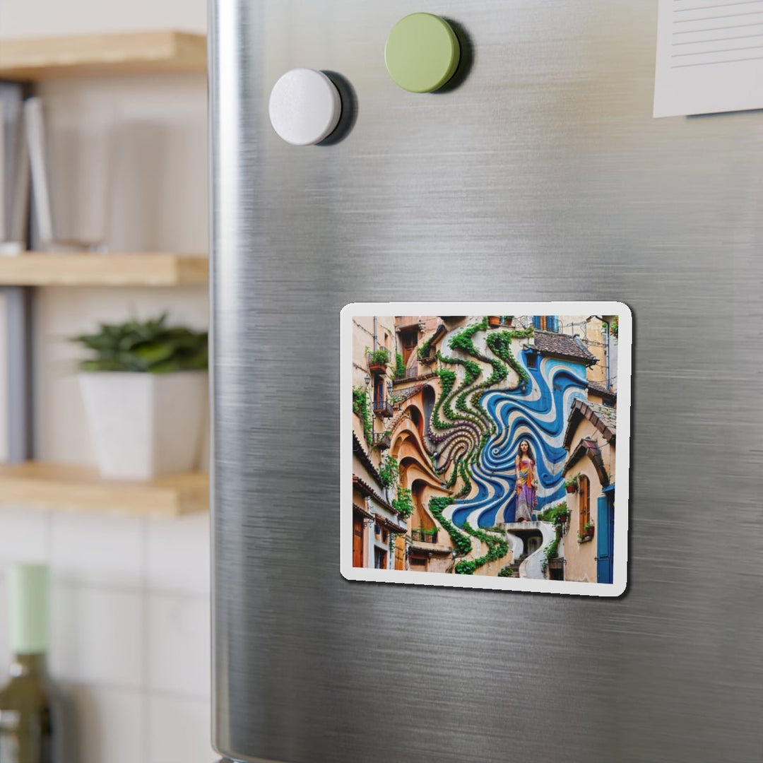 Urban Whimsical Vortex - Die-cut Magnet - Home Decor - g(0D·IO) - 6 × 6" - Die-Cut - 1 pc