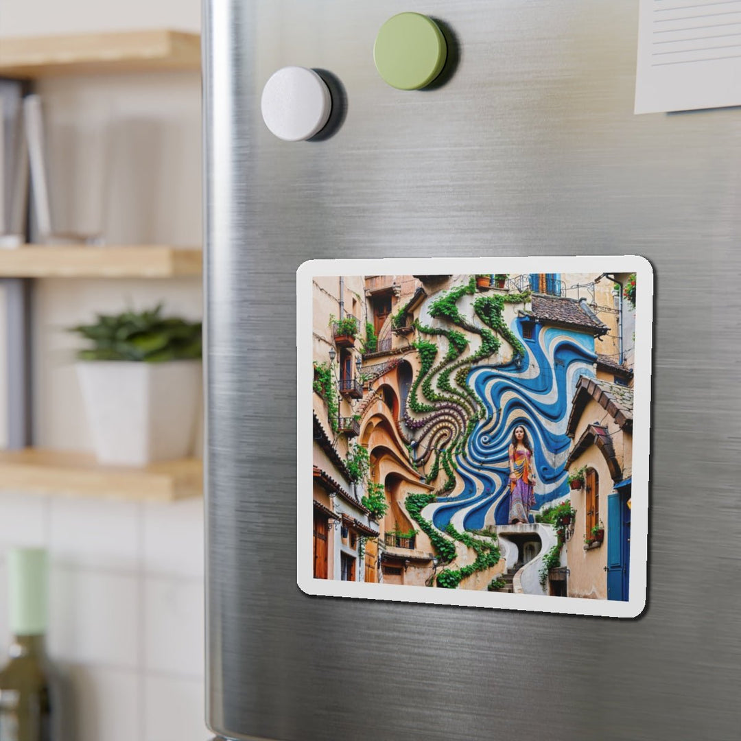 Urban Whimsical Vortex - Die-cut Magnet - Home Decor - g(0D·IO) - 6 × 6" - Die-Cut - 1 pc