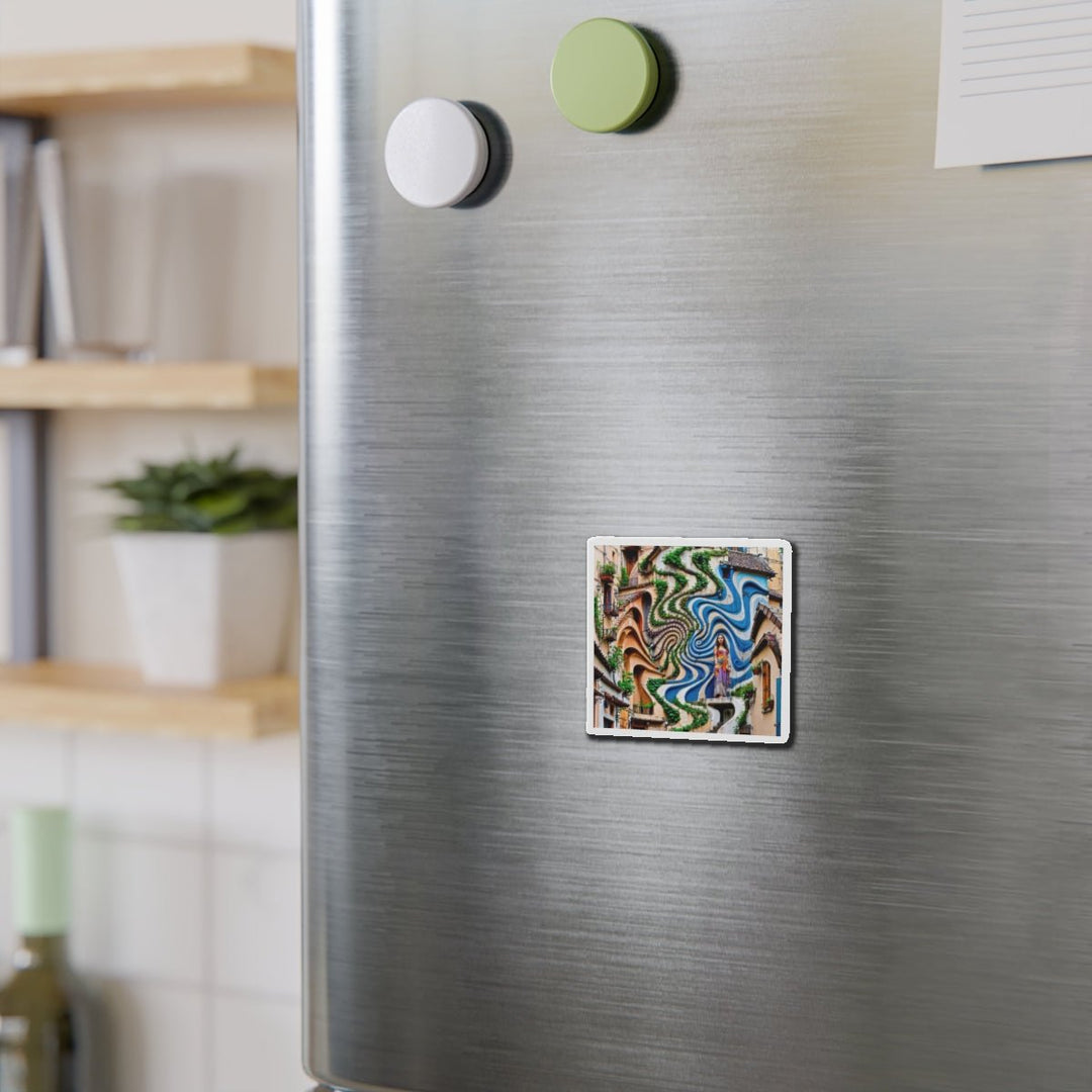 Urban Whimsical Vortex - Die-cut Magnet - Home Decor - g(0D·IO) - 6 × 6" - Die-Cut - 1 pc