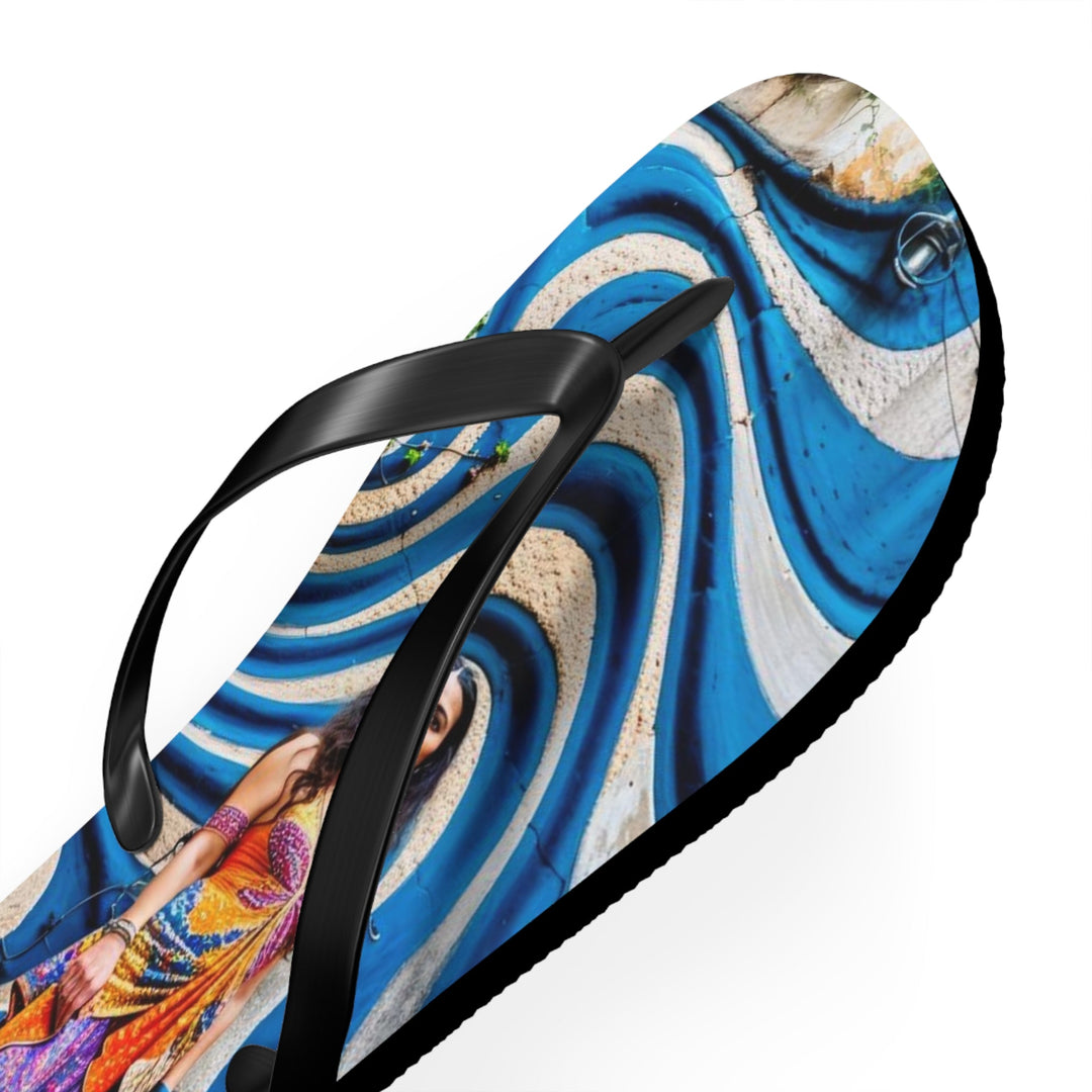 Urban Whimsical Vortex - Flip Flops - Shoes - g(0D·IO) - XL - Black sole -