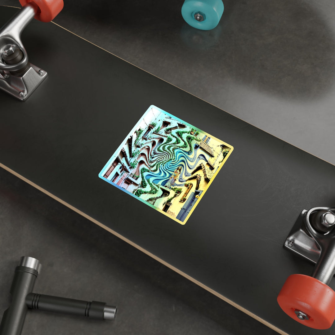 Urban Whimsical Vortex - Holographic Die-Cut Sticker - Paper products - g(0D·IO) - 5" × 5" - Die-Cut - Holographic