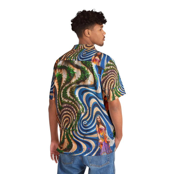 Urban Whimsical Vortex - Men's Hawaiian Shirt - All Over Prints - g(0D·IO) - S - Black -