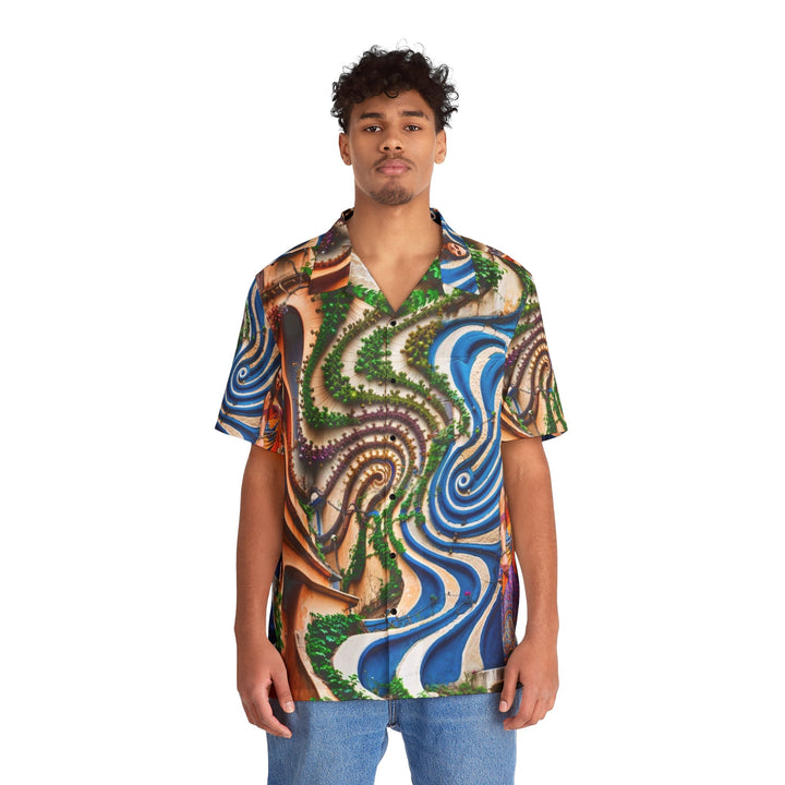 Urban Whimsical Vortex - Men's Hawaiian Shirt - All Over Prints - g(0D·IO) - S - Black -