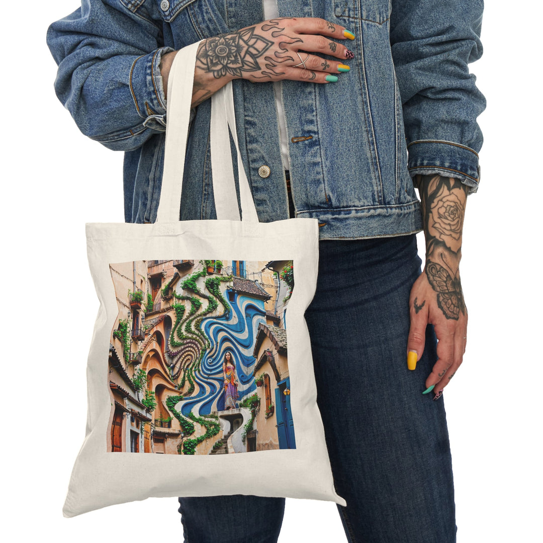 Urban Whimsical Vortex - Natural Tote Bag - Bags - g(0D·IO) - 15" x 16" - Natural -