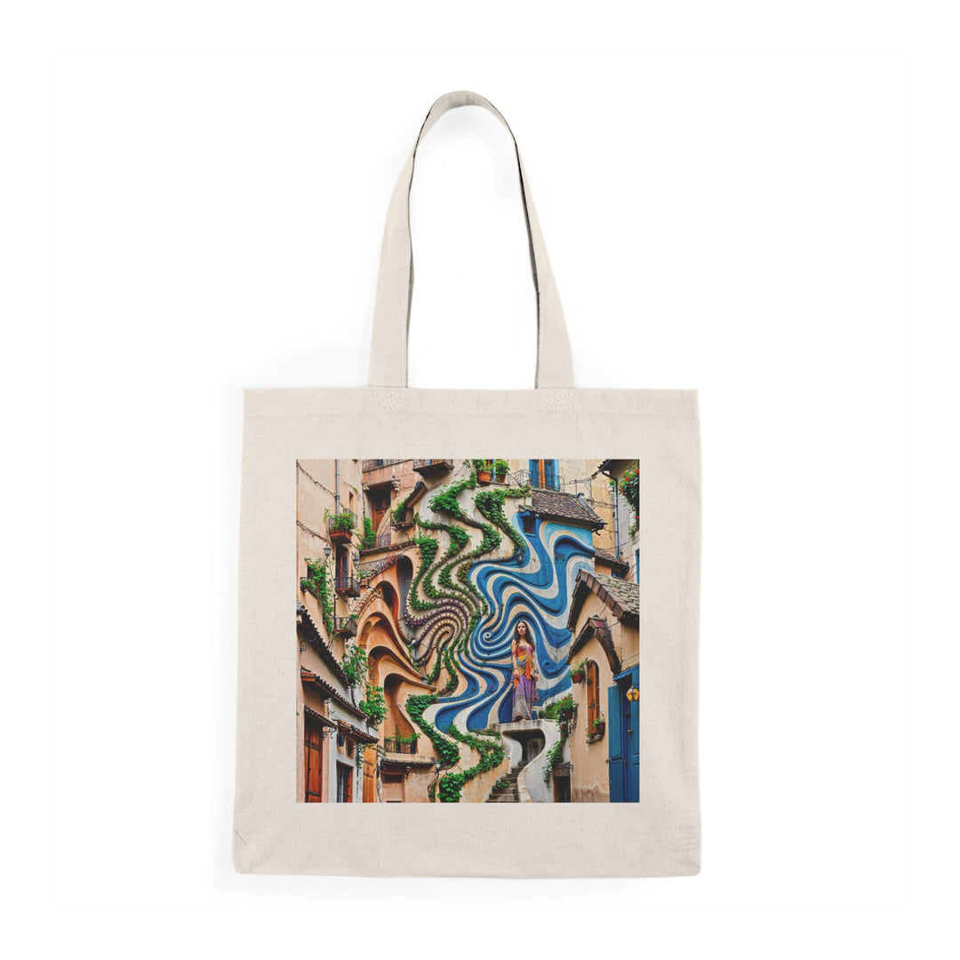 Urban Whimsical Vortex - Natural Tote Bag - Bags - g(0D·IO) - 15" x 16" - Natural -