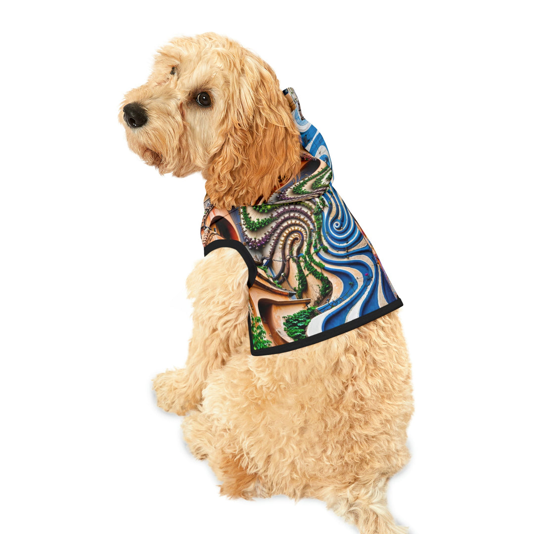 Urban Whimsical Vortex - Pet Hoodie - Pets - g(0D·IO) - XXS - Black Rib -