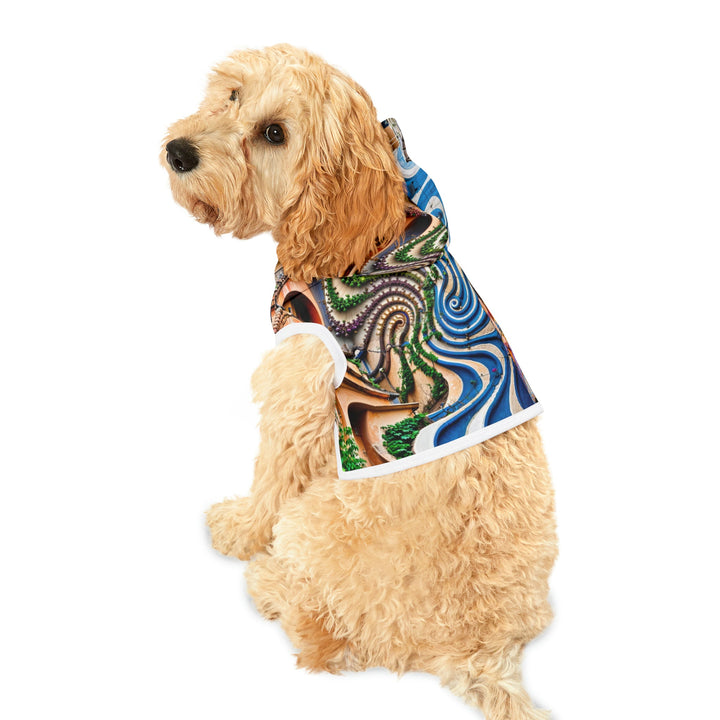 Urban Whimsical Vortex - Pet Hoodie - Pets - g(0D·IO) - XXS - Black Rib -