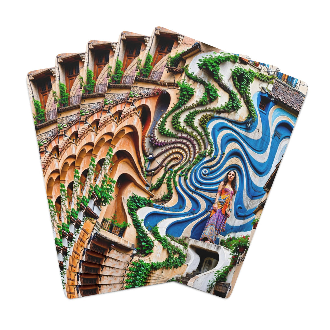 Urban Whimsical Vortex - Poker Cards - Paper products - g(0D·IO) - 2.47" x 3.47" - White - Semi Glossy