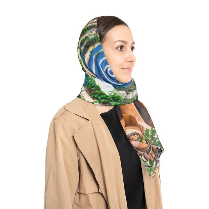 Urban Whimsical Vortex - Poly Scarf - Accessories - g(0D·IO) - Poly chiffon - 50" × 50" -