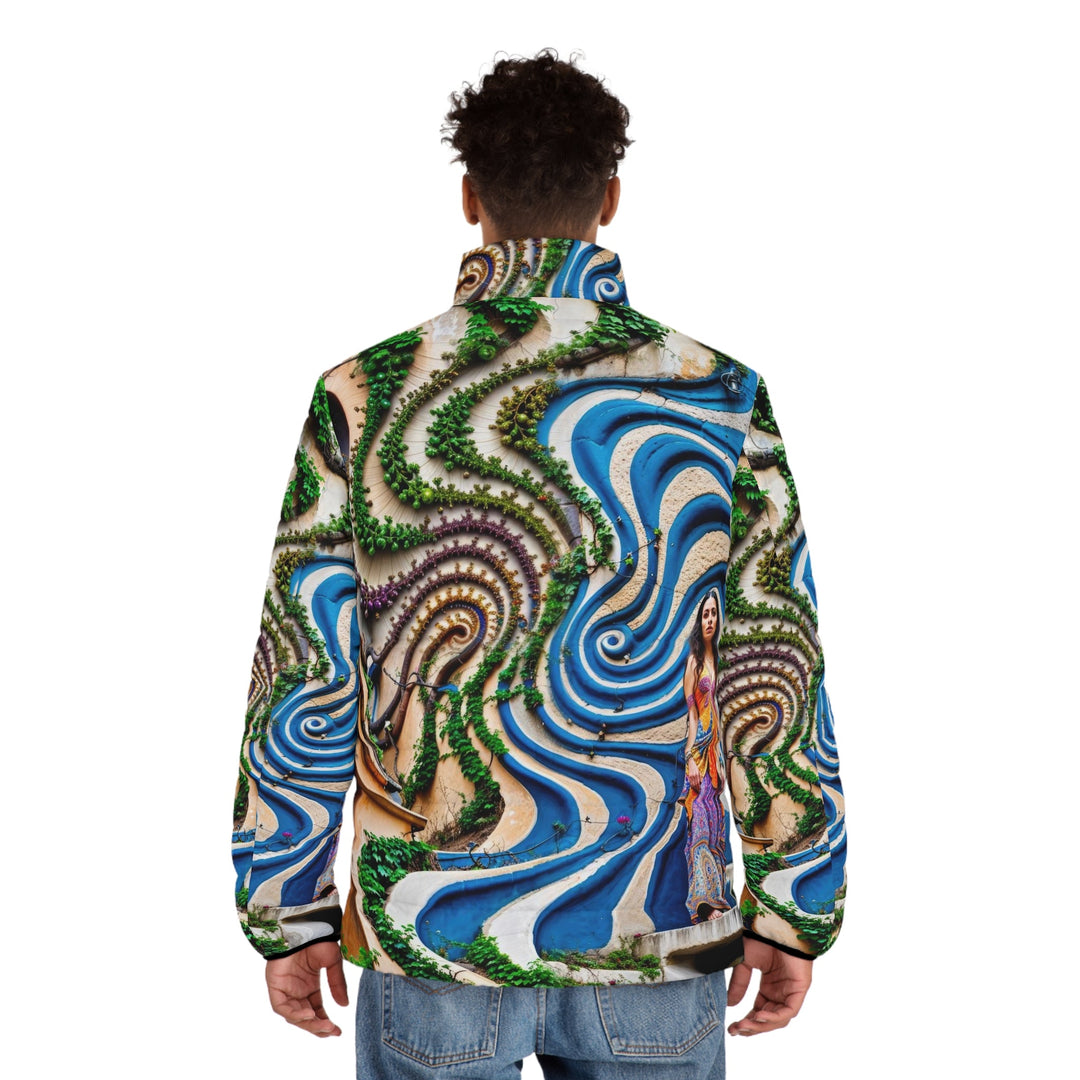 Urban Whimsical Vortex - Puffer Jacket - All Over Prints - g(0D·IO) - S - Black zipper -