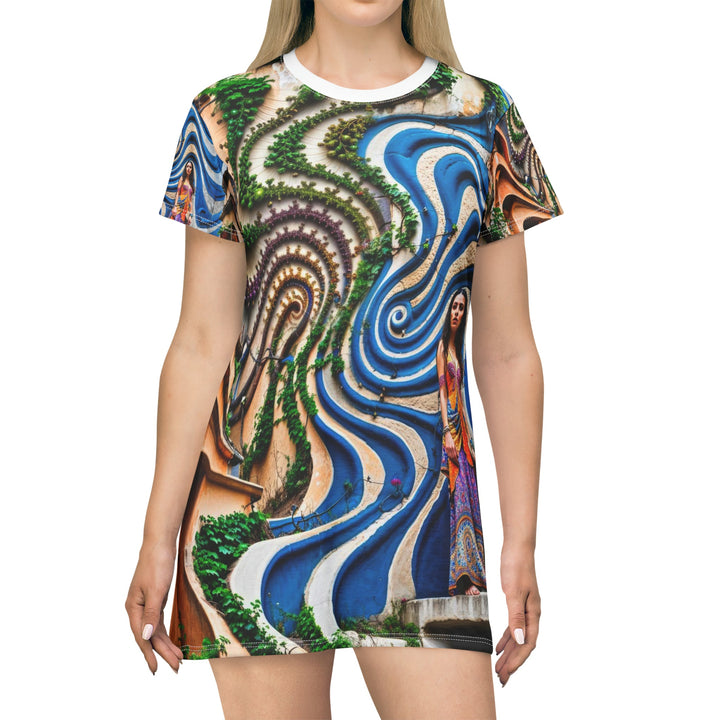 Urban Whimsical Vortex - T-Shirt Dress - All Over Prints - g(0D·IO) - XS - -