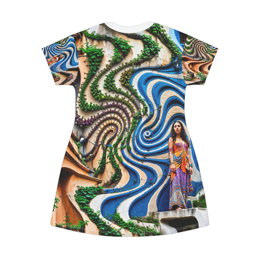 Urban Whimsical Vortex - T-Shirt Dress - All Over Prints - g(0D·IO) - XS - -