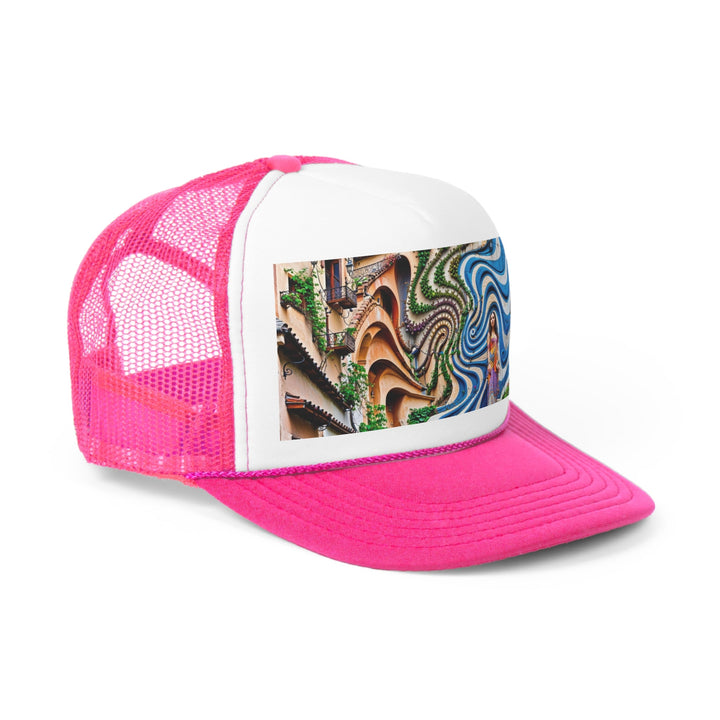 Urban Whimsical Vortex - Trucker Hat - Hats - g(0D·IO) - Pink - One size -