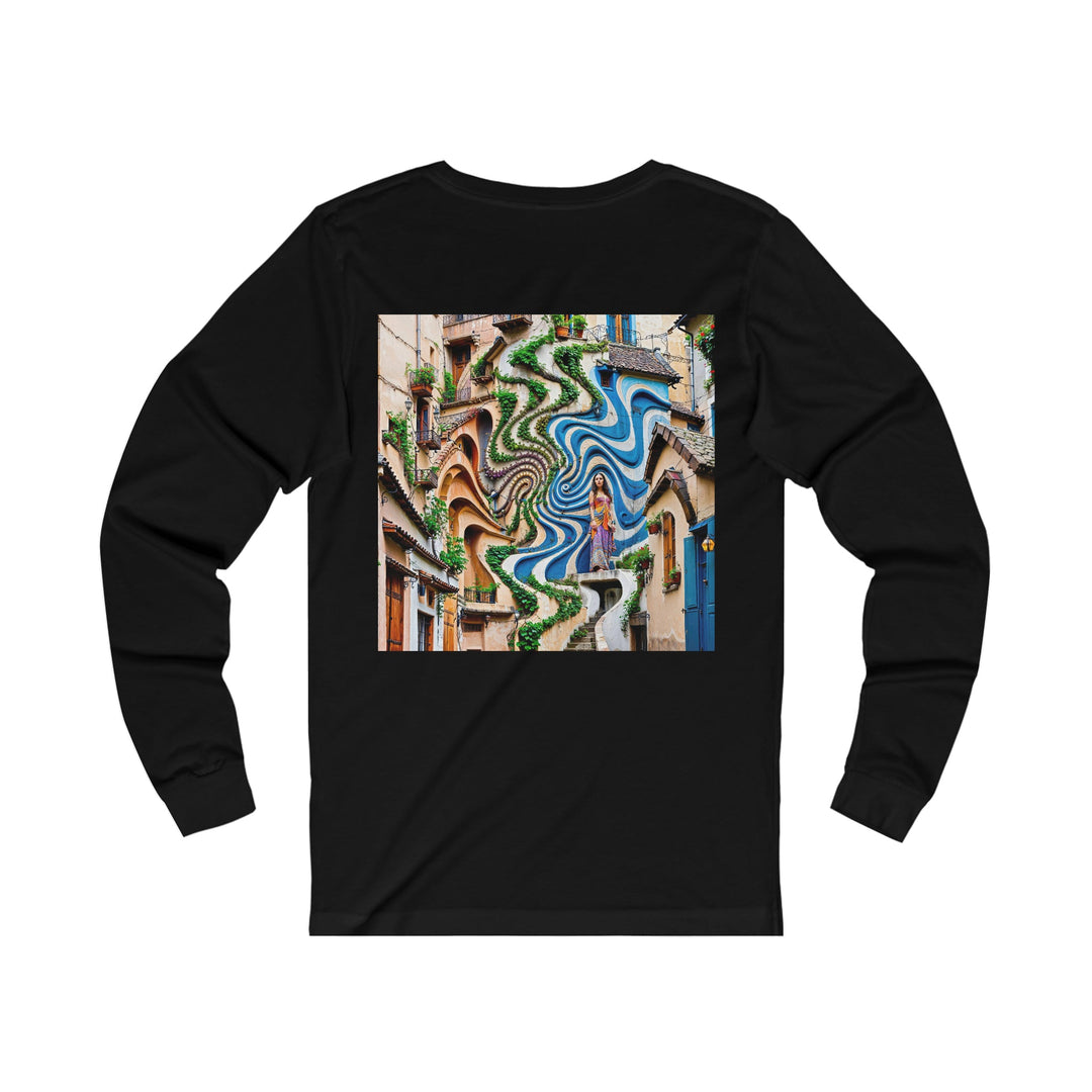 Urban Whimsical Vortex - Unisex Jersey Long Sleeve Tee - Long-sleeve - g(0D·IO) - S - Heather Forest -