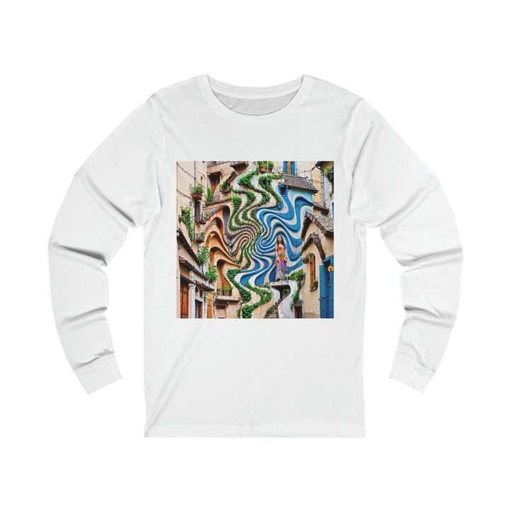 Urban Whimsical Vortex - Unisex Jersey Long Sleeve Tee - Long-sleeve - g(0D·IO) - S - White -