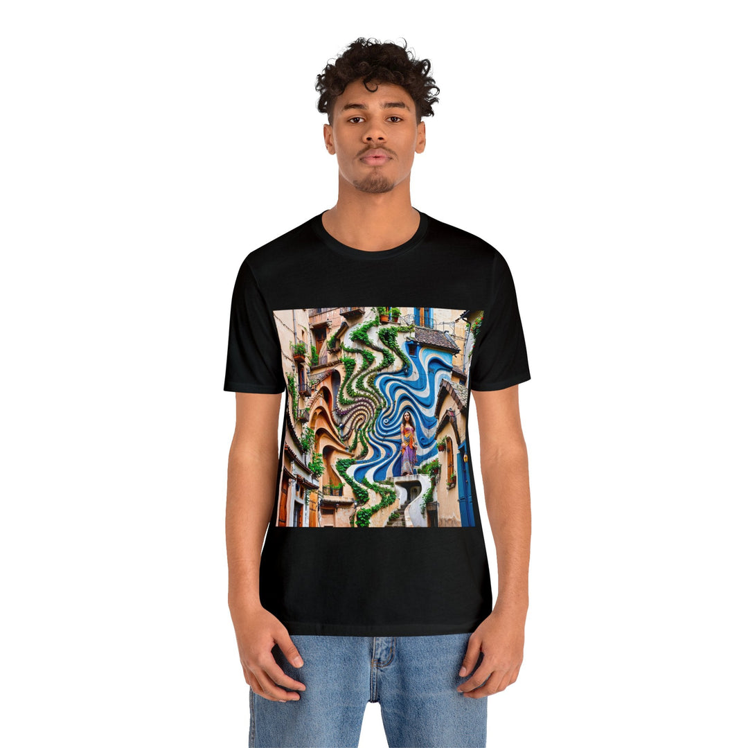 Urban Whimsical Vortex - Unisex Jersey Short Sleeve Tee - T-Shirt - g(0D·IO) - Black - S -