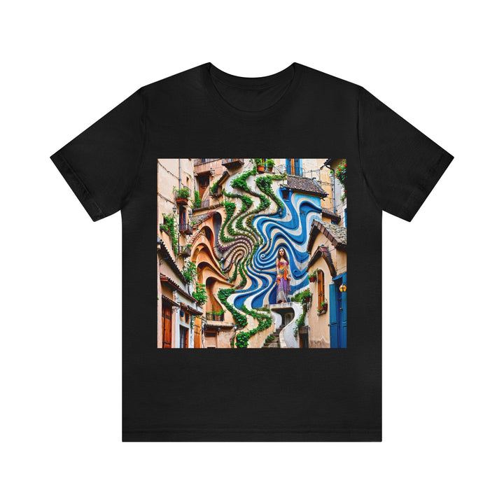 Urban Whimsical Vortex - Unisex Jersey Short Sleeve Tee - T-Shirt - g(0D·IO) - Black - S -