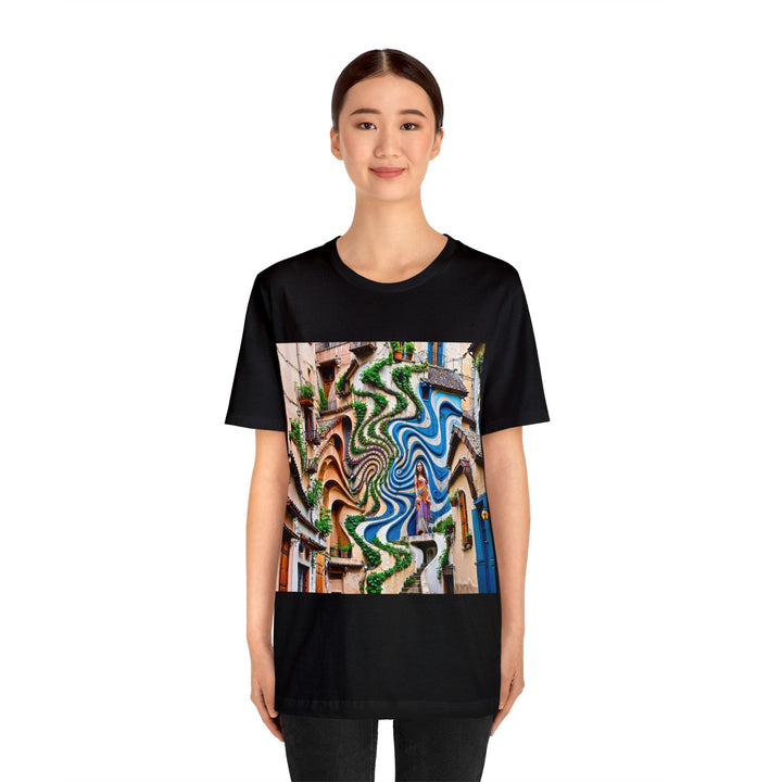 Urban Whimsical Vortex - Unisex Jersey Short Sleeve Tee - T-Shirt - g(0D·IO) - Black - S -