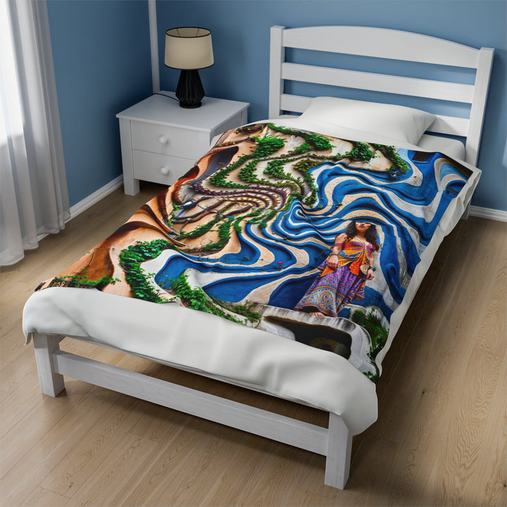 Urban Whimsical Vortex - Velveteen Plush Blanket - All Over Prints - g(0D·IO) - 60" × 80" - -