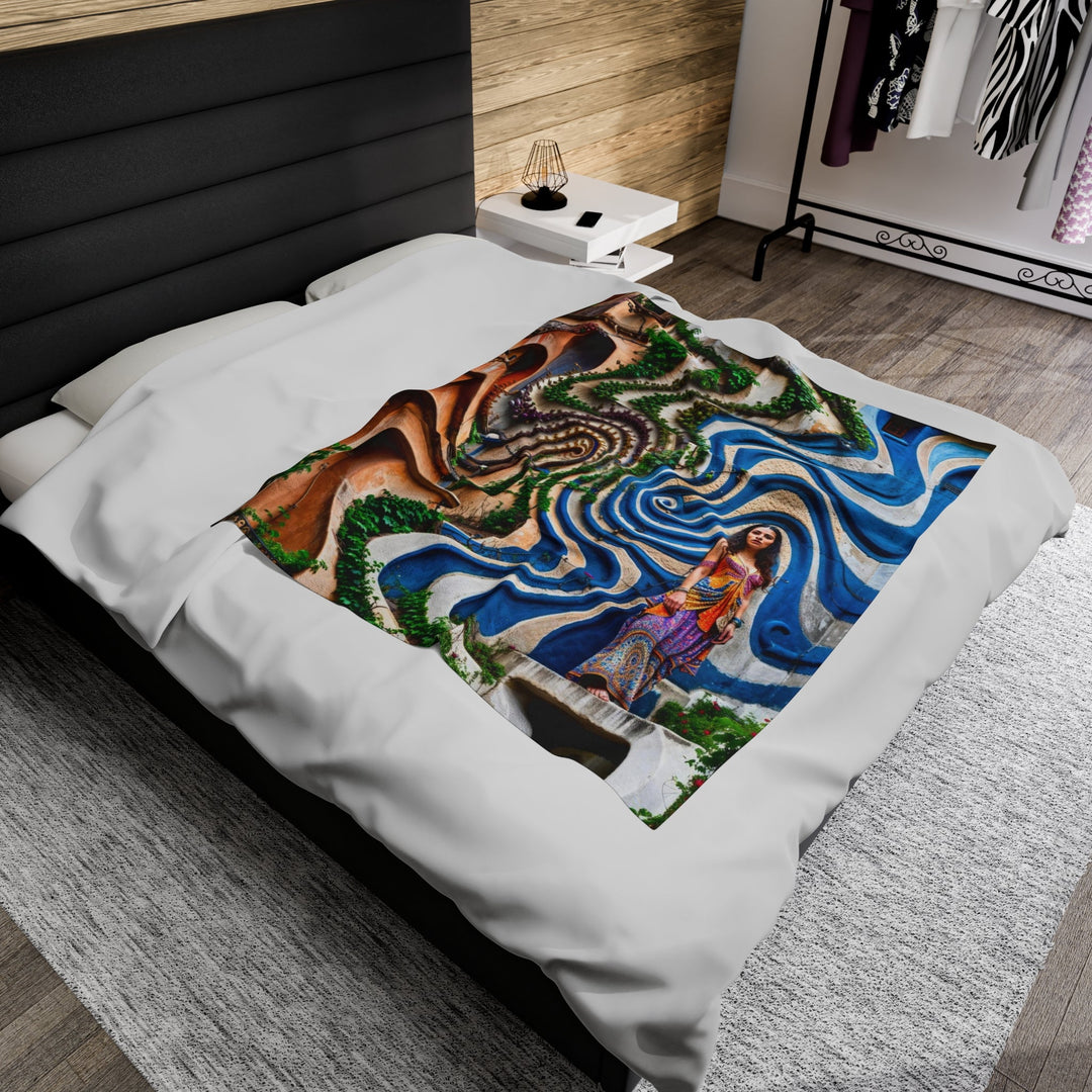 Urban Whimsical Vortex - Velveteen Plush Blanket - All Over Prints - g(0D·IO) - 60" × 80" - -