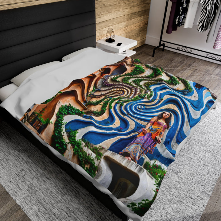 Urban Whimsical Vortex - Velveteen Plush Blanket - All Over Prints - g(0D·IO) - 60" × 80" - -