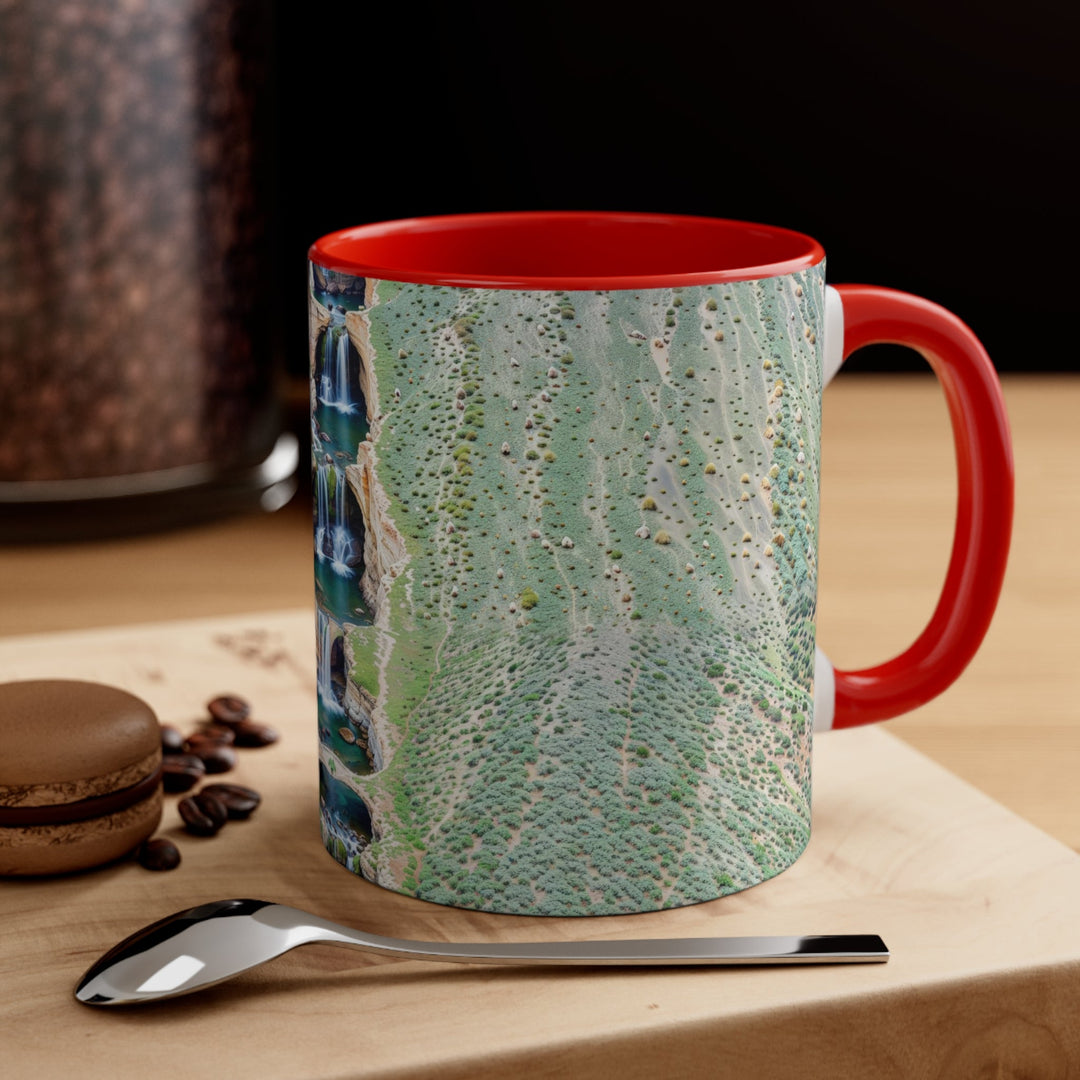 Verdant Cascade Serenity - Accent Coffee Mug - Mug - g(0D·IO) - Pink - 11oz -