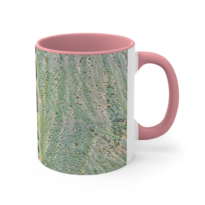 Verdant Cascade Serenity - Accent Coffee Mug - Mug - g(0D·IO) - Pink - 11oz -