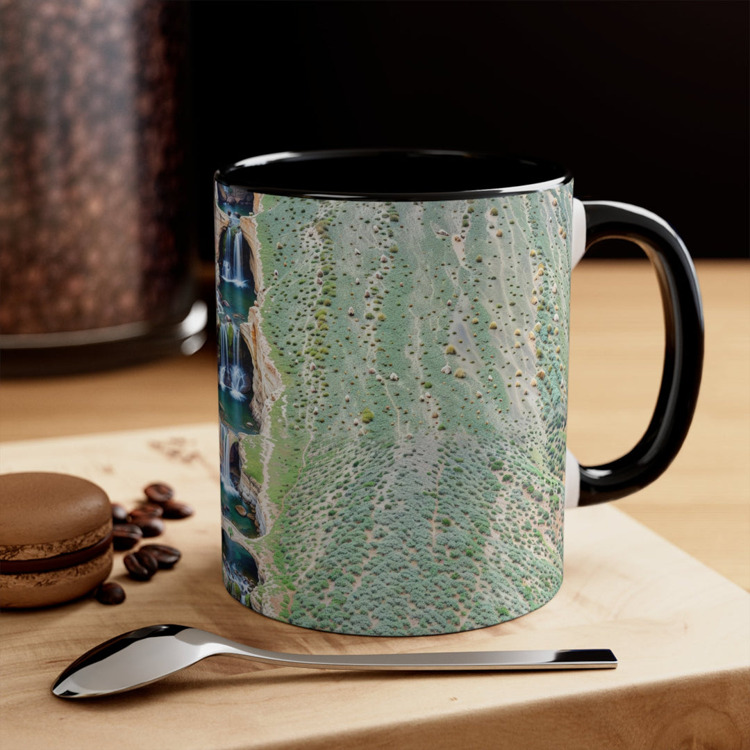 Verdant Cascade Serenity - Accent Coffee Mug - Mug - g(0D·IO) - Pink - 11oz -