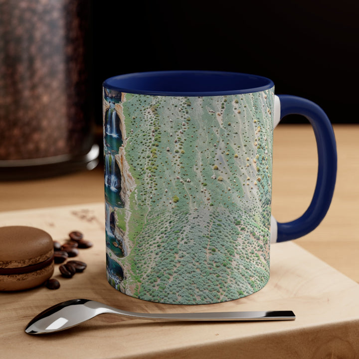 Verdant Cascade Serenity - Accent Coffee Mug - Mug - g(0D·IO) - Pink - 11oz -