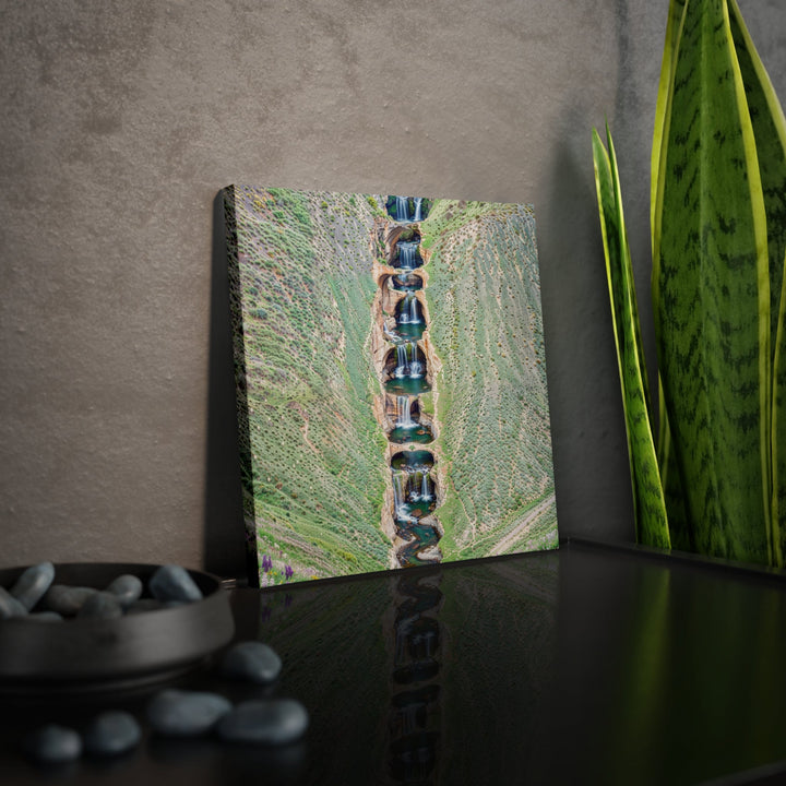 Verdant Cascade Serenity - Canvas Photo Tile - Canvas - g(0D·IO) - 8" x 8" (Square) - 0.5" -