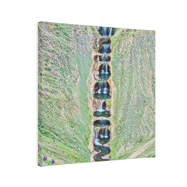 Verdant Cascade Serenity - Canvas Photo Tile - Canvas - g(0D·IO) - 8" x 8" (Square) - 0.5" -