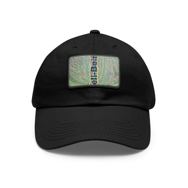 Verdant Cascade Serenity - Dad Hat - Hats - g(0D·IO) - Black / Black patch - Rectangle - One size