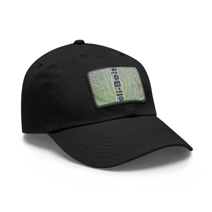 Verdant Cascade Serenity - Dad Hat - Hats - g(0D·IO) - White / Black patch - Rectangle - One size