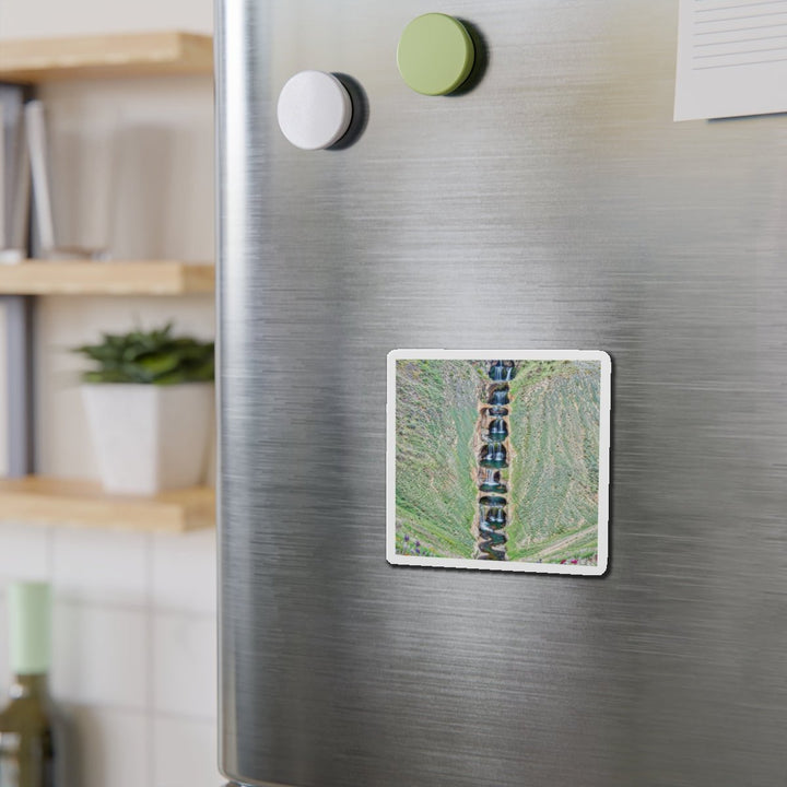 Verdant Cascade Serenity - Die-cut Magnet - Home Decor - g(0D·IO) - 6 × 6" - Die-Cut - 1 pc