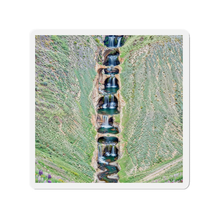 Verdant Cascade Serenity - Die-cut Magnet - Home Decor - g(0D·IO) - 2" x 2" - Die-Cut - 1 pc