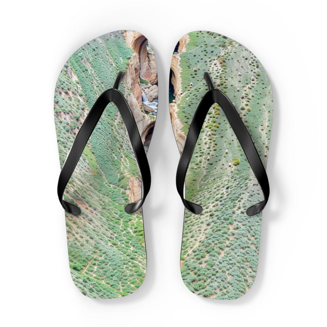 Verdant Cascade Serenity - Flip Flops - Shoes - g(0D·IO) - XL - Black sole -