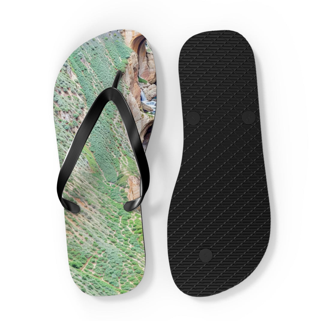 Verdant Cascade Serenity - Flip Flops - Shoes - g(0D·IO) - XL - Black sole -