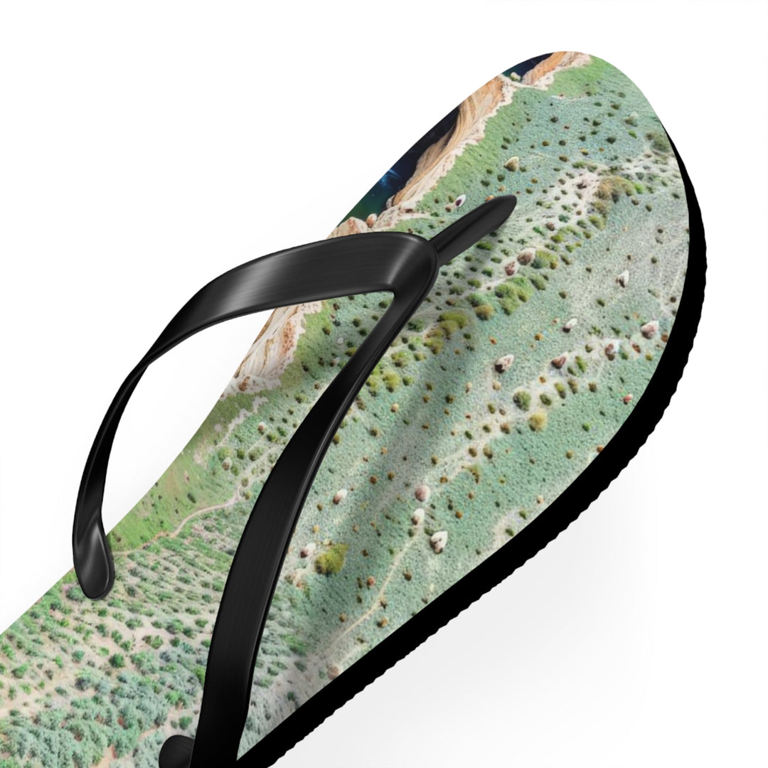 Verdant Cascade Serenity - Flip Flops - Shoes - g(0D·IO) - XL - Black sole -