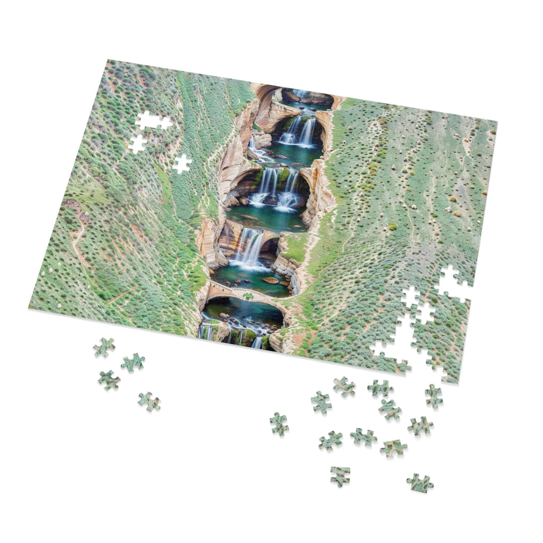 Verdant Cascade Serenity - Jigsaw Puzzle (100, 252, 500, 1000 pieces) - Puzzle - g(0D·IO) - 29.25" × 19.75" (1000 pcs) - -