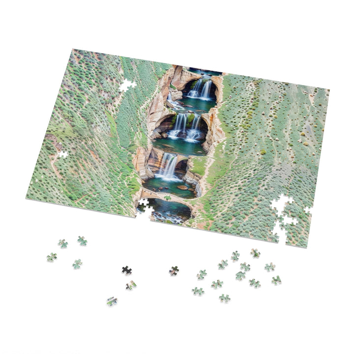 Verdant Cascade Serenity - Jigsaw Puzzle (100, 252, 500, 1000 pieces) - Puzzle - g(0D·IO) - 29.25" × 19.75" (1000 pcs) - -