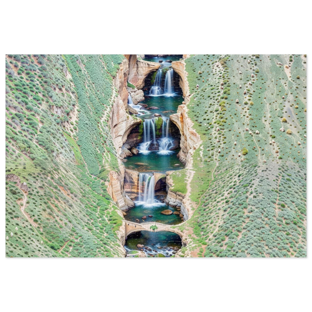 Verdant Cascade Serenity - Jigsaw Puzzle (100, 252, 500, 1000 pieces) - Puzzle - g(0D·IO) - 29.25" × 19.75" (1000 pcs) - -