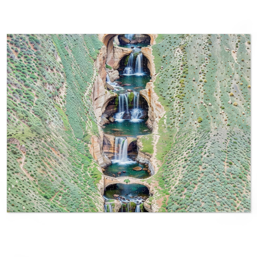 Verdant Cascade Serenity - Jigsaw Puzzle (100, 252, 500, 1000 pieces) - Puzzle - g(0D·IO) - 20.5" × 15" (500 pcs) - -