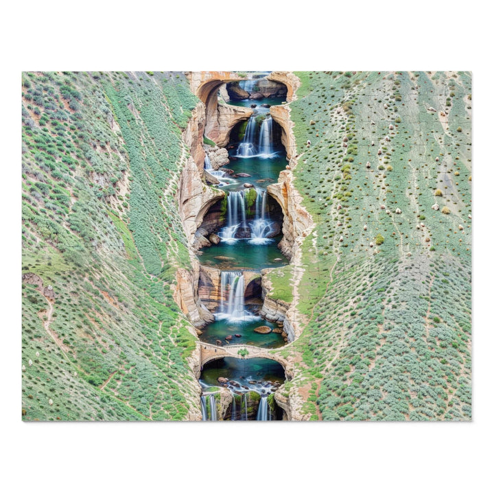 Verdant Cascade Serenity - Jigsaw Puzzle (100, 252, 500, 1000 pieces) - Puzzle - g(0D·IO) - 14" × 11" (252 pcs) - -