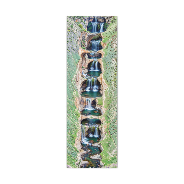 Verdant Cascade Serenity - Matte Canvas Print 1.25" - Canvas - g(0D·IO) - 16" x 48" (Vertical) - 1.25" -