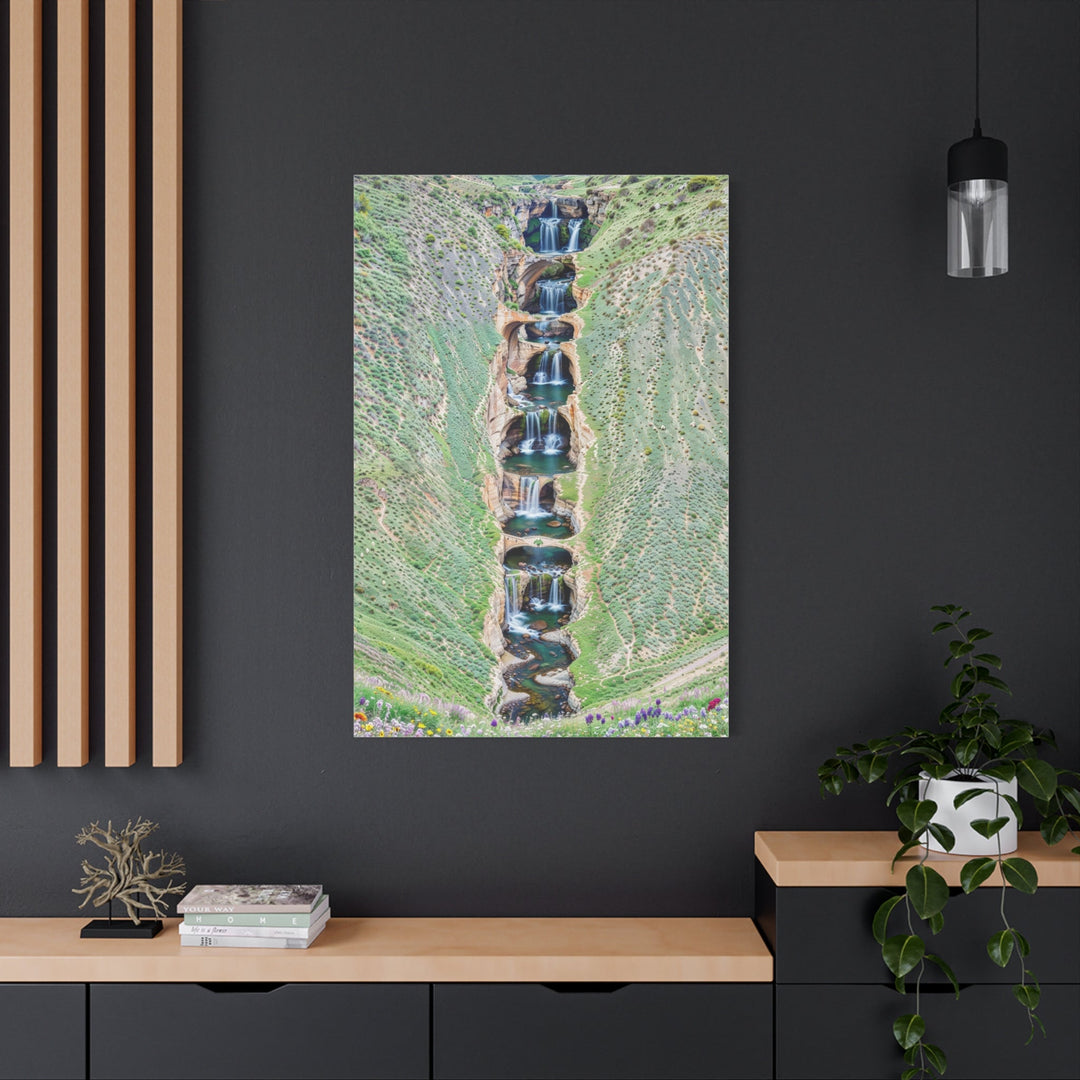 Verdant Cascade Serenity - Matte Canvas Print 1.25" - Canvas - g(0D·IO) - 36" x 36" - 1.25" -