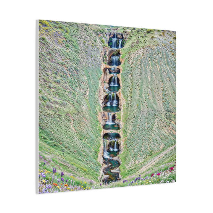 Verdant Cascade Serenity - Matte Canvas Print 1.25" - Canvas - g(0D·IO) - 36" x 36" - 1.25" -