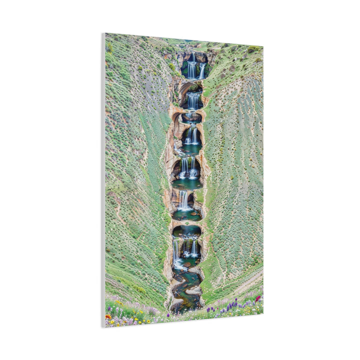 Verdant Cascade Serenity - Matte Canvas Print 1.25" - Canvas - g(0D·IO) - 36" x 36" - 1.25" -